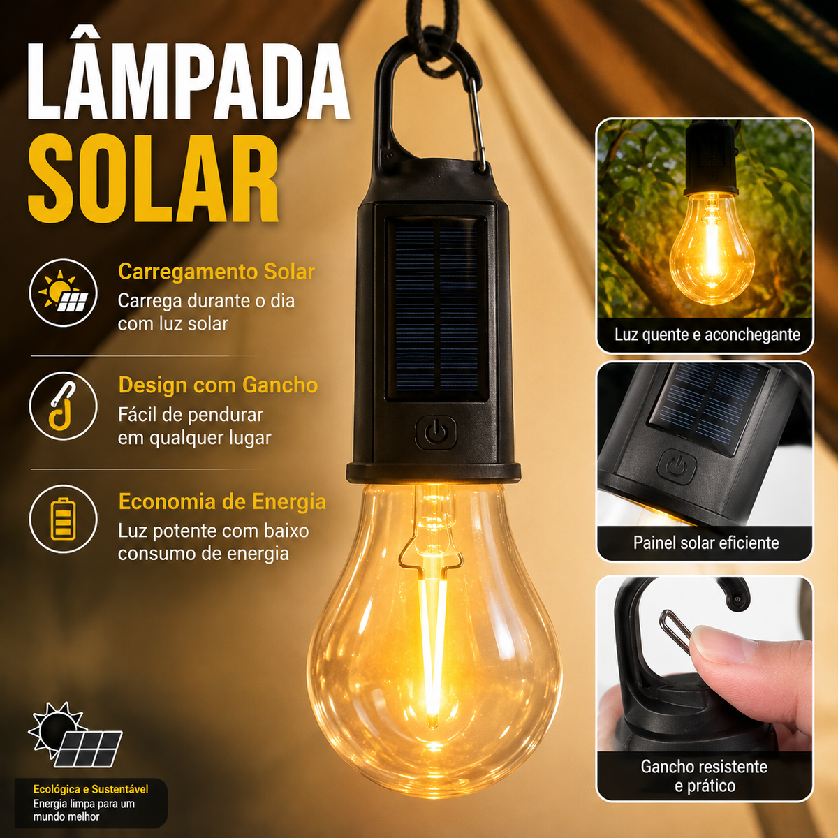 LUMITRAIL™ — Lâmpada LED Recarregável 8–12h – Luz Forte Mesmo Sem Energia.